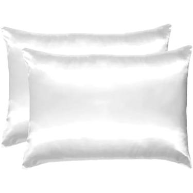 Imagem de Fronhas De Cetim Anti Frizz (02 Pares) 70cm X 50cm (branco, 06 fronhas (03 pares))