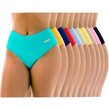 Imagem de Kit Com 10 Lindas Calcinha Cós Alto Cores Atacado Revenda - Magic Conf