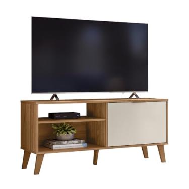 Imagem de Rack Bancada Madri para TV até 50 Polegadas, 120 cm, com Porta Basculante (Nature/Off White)