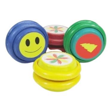 Imagem de 20 Ioios Plastico Grande Coloridos Com Desenhos Lembrancinha Festa Bri