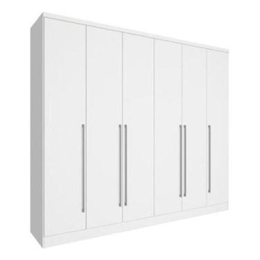 Imagem de Guarda Roupa Casal Sevilla 6pt Neve Mdp Móveis Tcil, Neve