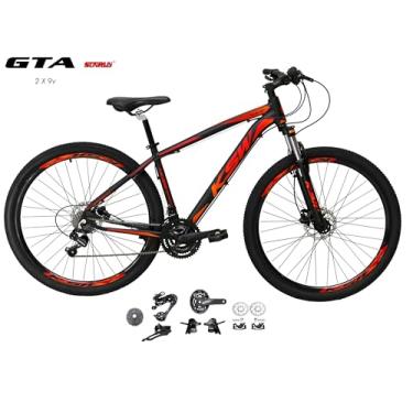 Imagem de Bicicleta Aro 29 Ksw Xlt Kit 2x9 Gta Sunrun Freio Disco K7 11/36 Pedivela 24/38d Garfo com Trava (Preto/Vermelho/Laranja, 19)