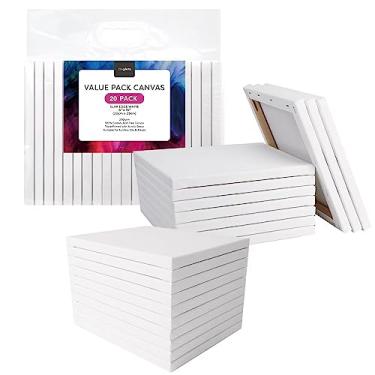 Imagem de ZingArts Telas Para Pintura 8X10 Polegadas, Pacote Com 20, Painéis De Tela 100% Algodão Primer, Placas Esticadas Estudantes E Crianças, Tinta Acrílica, Aquarela A Óleo, Guache