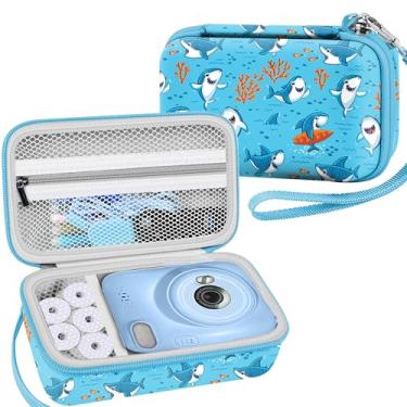 Imagem de Leayjeen Capa Para Câmera Infantil Compatível Com Câmeras De Impressão Instantânea Gofunly/Aasonida/Camclid/Letshaha, Fotos Impressas Em 1080P, Presentes Aniversário Crianças - Blue Sharks (Somente