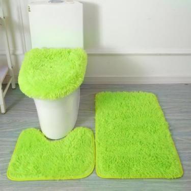 Imagem de Conjunto de tapetes de banheiro Eanpet Shaggy, tapete de banho verde d