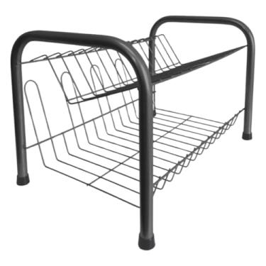 Imagem de Escorredor De Louças Versátil Duplo Compacto Secador Copos 9 Pratos 2 Andares