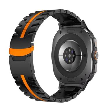 Imagem de Pulseira de metal para smartwatch ultra 47mm (Preto com Laranja)