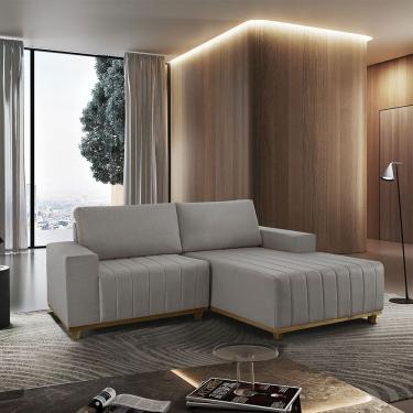 Imagem de Sofá Fixo Com Chaise 2M Boreal Linho Com Molas Lado Direito Meu Sofá Online