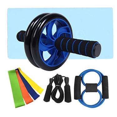 Imagem de Sluffs Wheel Roller Kit with Push-Up Bar, Knee Mat, Jump Rope and Hand Gripper - Home Gym Workout for Men Women Core Strength & Abdominal Exercis
