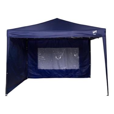 Imagem de Gazebo Dobrável 3x3 Tendas Wild - Praia E Campo 2 Paredes - Azul