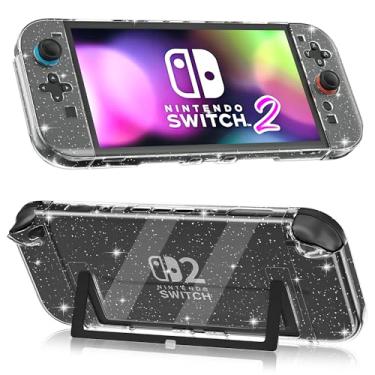 Imagem de Clear Case for Nintendo Switch 2 (2025), FANPL Protective Cover for Switch 2 and Joy Con Controller - Strong and Durable, Not Easy to Fall Off (Glitter)