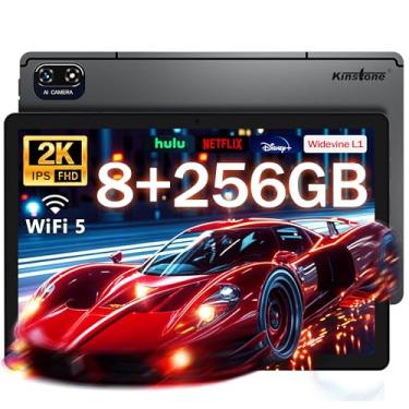 Imagem de kinstone Tablet para jogos de 10,1 polegadas com câmera dupla de 13 MP, processador MTK8183 Octa-Core 2,0 GHz, capacidade de bateria de 6000 mAh, 8 GB de RAM + 256 GB de ROM, 2,4 + 5 G WiFi de banda