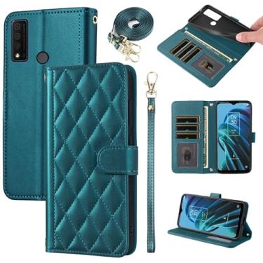 Imagem de Furiet Argyle Capa carteira para TCL 30XE/30V/4X/20AX/20A/20R/Bremen 5G com alça de pulso alça de ombro slot para cartão Folio Purse Stand Phone Cover para TLC T601DL 30 XE XE5G V 20 AX R A 6,67