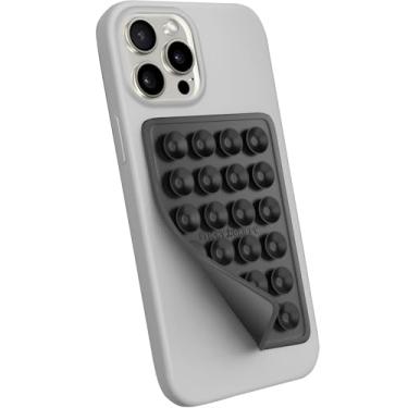 Imagem de Suporte de celular com ventosa StickyGrippy, acessório adesivo de silicone para iPhone e Android, suporte de celular com espelho para chuveiro e brinquedo Fidget viva-voz, vídeos e selfies do TikTok