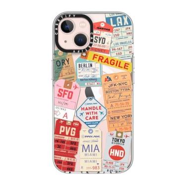 Imagem de CASETIFY Capa transparente para iPhone 13 [não amarela/2 m. Proteção contra quedas de grau militar/compatível com Magsafe] - AirTags - Transparente