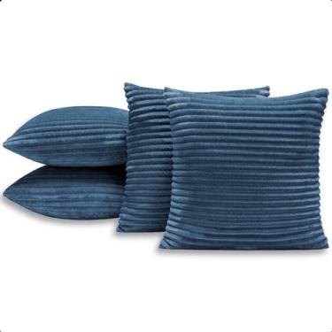 Imagem de Kit 4 Capas de Almofadas Decorativas 45x45 cm - Bia Enxovais, Azul