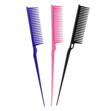 Imagem de Pente Tres Fileiras，Kit 6 Pentes Cabo Fino TrêS Fileiras Escova TrêS Fileiras Sortidos(3 UNIDADES)