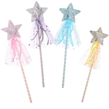 Imagem de Ymapinc 4pcs Glitter Fairy Magic Wand - Colorful Princess Angel Star Wand for Birthday, Butterfly Magic Sticks Favors for Photo Prop Christmas Party