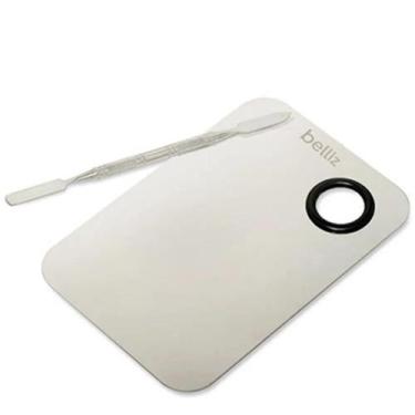 Imagem de Paleta De Metal Para Mistura De Maquiagem Com Espátula Belliz