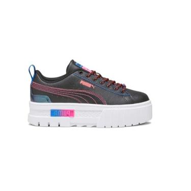 Imagem de PUMA Tênis infantil unissex Mayze (criança grande), Puma Preto/Ravish/Ultra Blue, 19