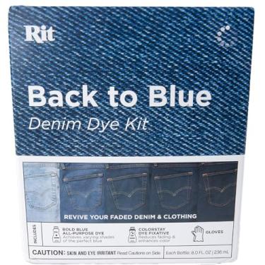 Imagem de Kit de tinta jeans Rit Back to Blue – Revive seu jeans desbotado e roupas – Kit completo com corante, fixador ColorStay e luvas