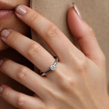 Imagem de Anel Solitário Feminino 2mm Aço Inox 316L Antialérgico - Noivado, Comp