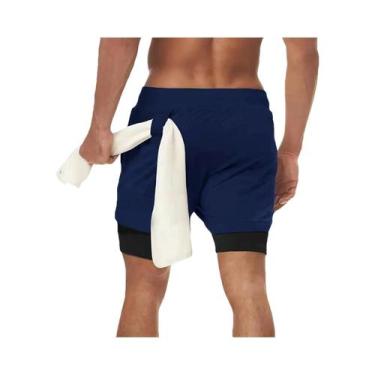 Imagem de Shorts de Corrida Masculino 2 em 1 - Esporte, Academia e Treinamento F
