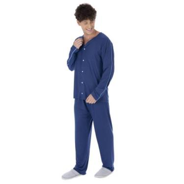 Imagem de Pijama De Inverno Masculino Victory Modelo Americano Camisa Com Botões