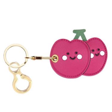 Imagem de Capa porta-chaves de couro para Apple AirTag BORKUANA Cherry