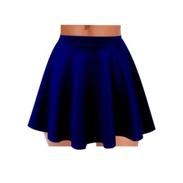 Imagem de saia godê rodada roupa feminina - topbrasil , Azul, PP