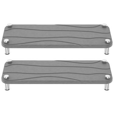 Imagem de ZJRDYYK Pacote com 2 organizadores de pia de secagem instantânea, bandeja para pia de pedra de secagem rápida, bandeja de bancada de secagem rápida para pia de banheiro e cozinha, 28 cm x 11 cm x 3,5