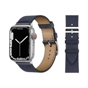 Imagem de Pulseira De Couro Unissex Para Apple Watch 46mm 44mm 41mm 45mm 38-42mm