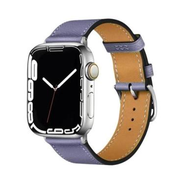Imagem de Pulseira De Couro Unissex Para Apple Watch 46mm 44mm 41mm 45mm 38-42mm