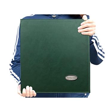 Imagem de Zoview Álbum de fotos autoadesivo, livre de poeira, livre de ar, sem cola e à prova d'água, álbum de família, capa de couro, álbuns feitos à mão com capacidade para 3 x 5, 4 x 6, 5 x 7, 6 x 8, 8 x 10, fotos, A52045 (verde, grande)