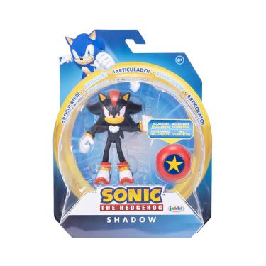 Imagem de Sonic - Boneco 10cm Shadow Com Mola Estrela