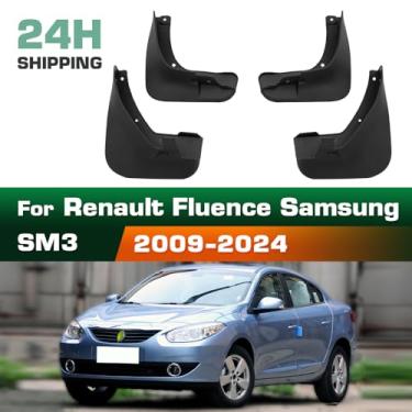 Imagem de 4 Pces Para-Lamas para Automóveis, Protetor de Lama Resistente do Respingo Plástico de Proteção Reforçada compatível com Renault Fluence Samsung SM3 2009 2010 2011 2012 2013 2014 2015 2016-2024