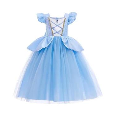 Imagem de Vestido De Princesa Branca De Neve Para Meninas Com Capa Fantasia De F