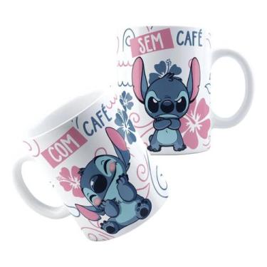 Imagem de Xícara Caneca Personalizada  Porcelana Sti tch Alienígena Fofo Com Caf