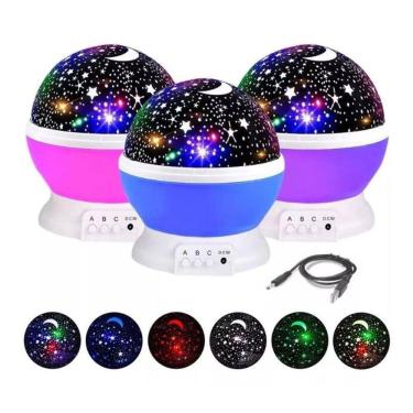 Imagem de Mini Abajur Projetor Estrelas Infantil Luminaria Luz Galaxia