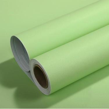 Imagem de Amaowdc Papel de parede verde descasque e cole papel de parede removível autoadesivo moderno verde para armários quarto banheiro vinil envoltório fosco texturizado impermeável papel de parede