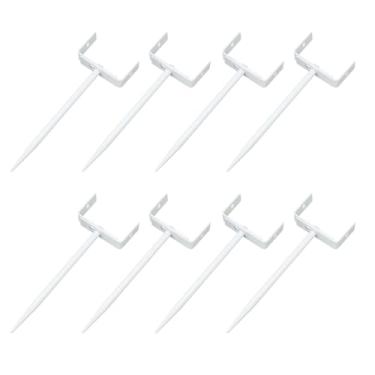 Imagem de QZATTCAEN Suporte de calha para água da chuva - ferro galvanizado resistente com revestimento ecológico, tamanho ajustável, âncora à prova de ferrugem para suporte de tubos, fácil instalação - branco