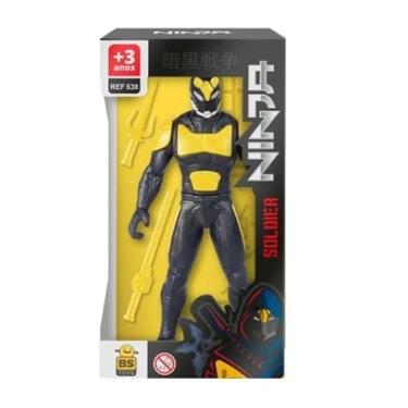 Imagem de Brinquedo Ninja, Preto e Amarelo com Acessórios, Brinquedo Infantil para Crianças +3 Anos