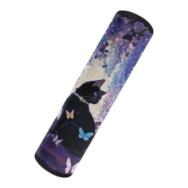 Imagem de Horeset Almofadas de cinto de segurança de carro de gato preto borboleta para adultos e crianças, capas de alça de ombro para todos os assentos automotivos, carrinho de bebê