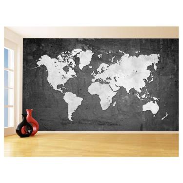 Imagem de Papel De Parede 3D Mapa Mundi Cimento Concreto 3,5M Nmu50