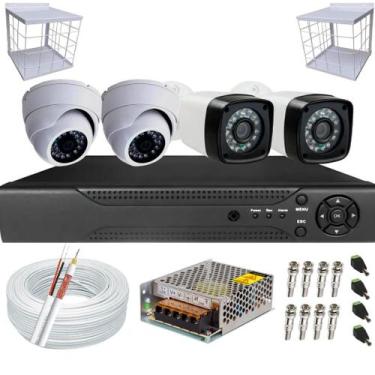 Imagem de Kit Cftv 4 Câmeras Segurança 2mp 1080p 20m Dvr Full Hd 4 canais - Citr