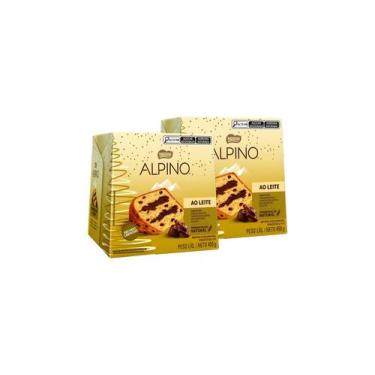 Imagem de Kit c/ 2 Chocotone Alpino Recheio Cremoso Chocolate 450g - Nestle