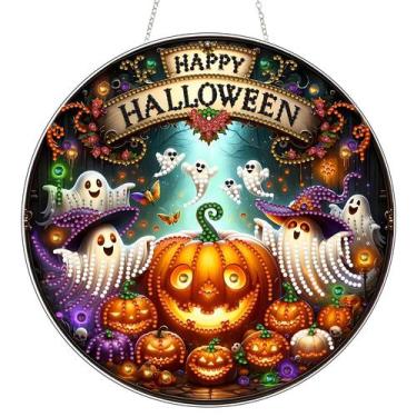 Imagem de Kit de arte em diamante acrílico de Halloween JJFox Ghosts & Pumpkins