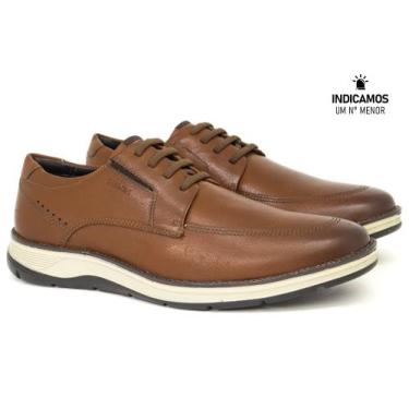 Imagem de Sapato Social Ferracini 24h Fluence com Cadaço Couro, Marrom havana, 4