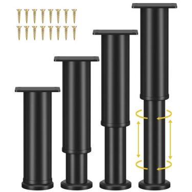 Imagem de Pernas de apoio de cama ajustáveis Wlrrcwdttc de 18 a 33 cm de metal, 