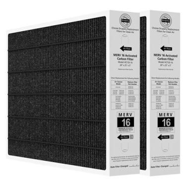 Imagem de Filtro de ar Drupany 20x25x5 MERV 16 Carbon, pacote com 2